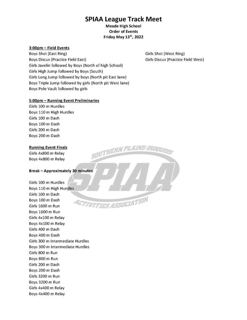 order of events