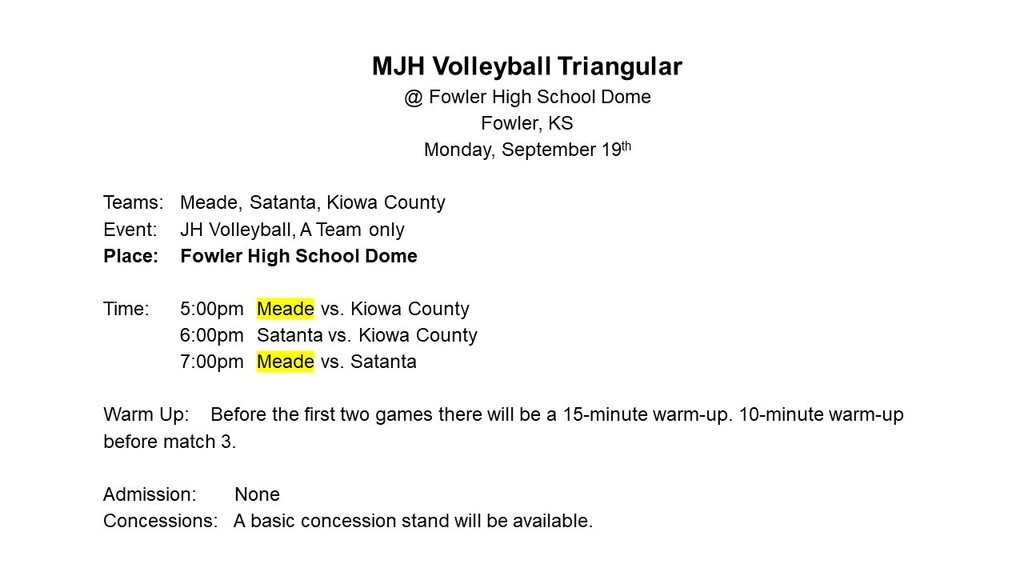 Schedule of Play