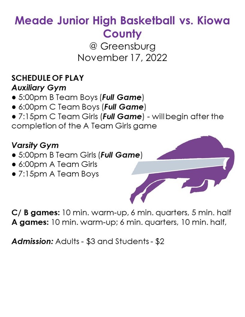 game schedule