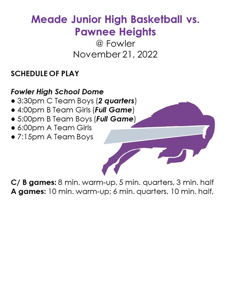 game schedule